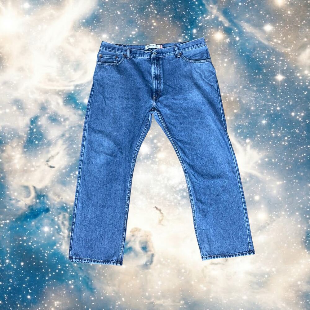 Levis 505 Mens 42x30 Straight Fit Blue Denim Jeans 100% Cotton Medium Wash